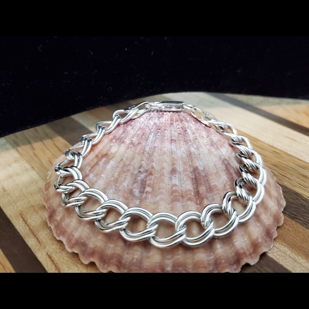 Double Curb Link Bracelet 925 Italy